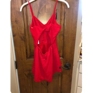 Red Button-up Romper